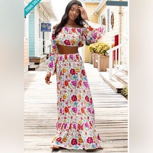 Luli Fama Floral Maxi Skirt - Multicolor